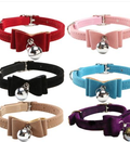 Collier Nœud Papillon en Velours pour Chat - Fermoir de Sécurité et Clochette